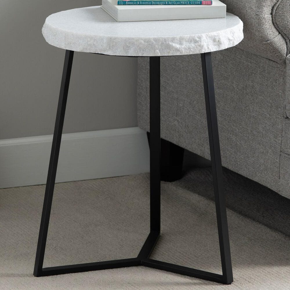 Slatehouse Zara Accent Table in Black and White, , large
