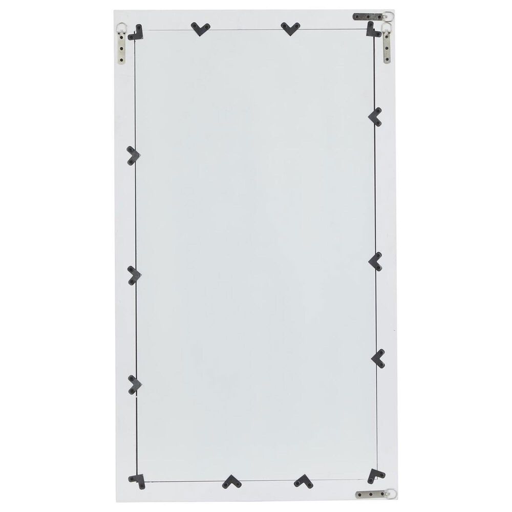 Maple and Jade 42&quot; Wood Rectangular Minimalistic Wall Mirror in Matte White, , large