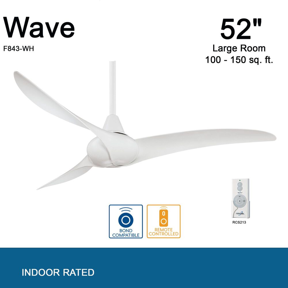 Minka-Aire Wave 52" Ceiling Fan in White, , large