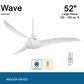 Minka-Aire Wave 52" Ceiling Fan in White, , large