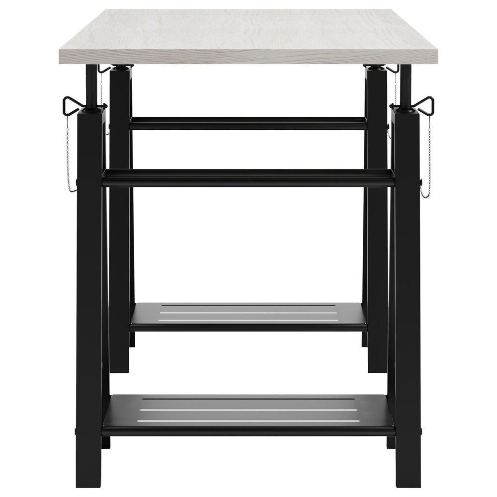 Ashley Bayflynn Adjustable Height Desk in Gunmetal and Whitewashed, , large