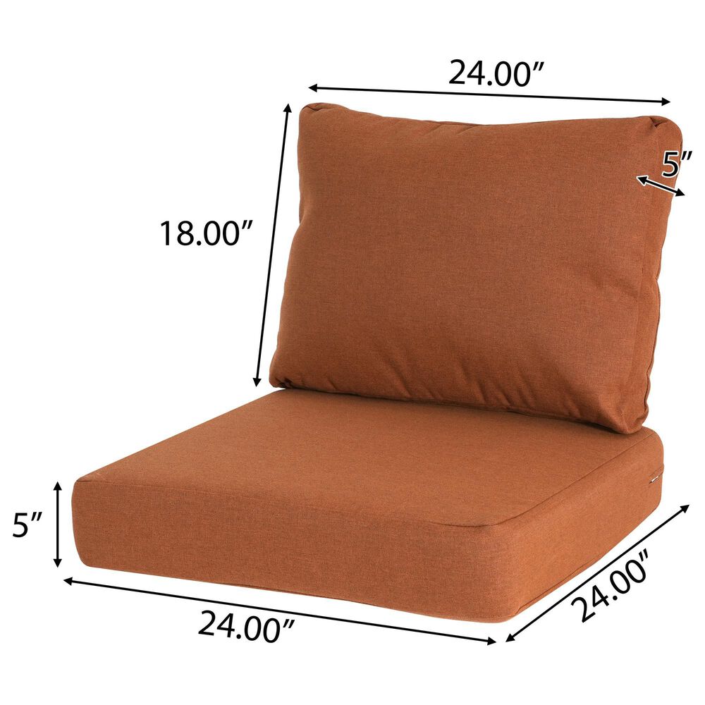 Hearth and Haven Noah2-Piece Outdoor Club Chair Cushion Set in Orange, , large