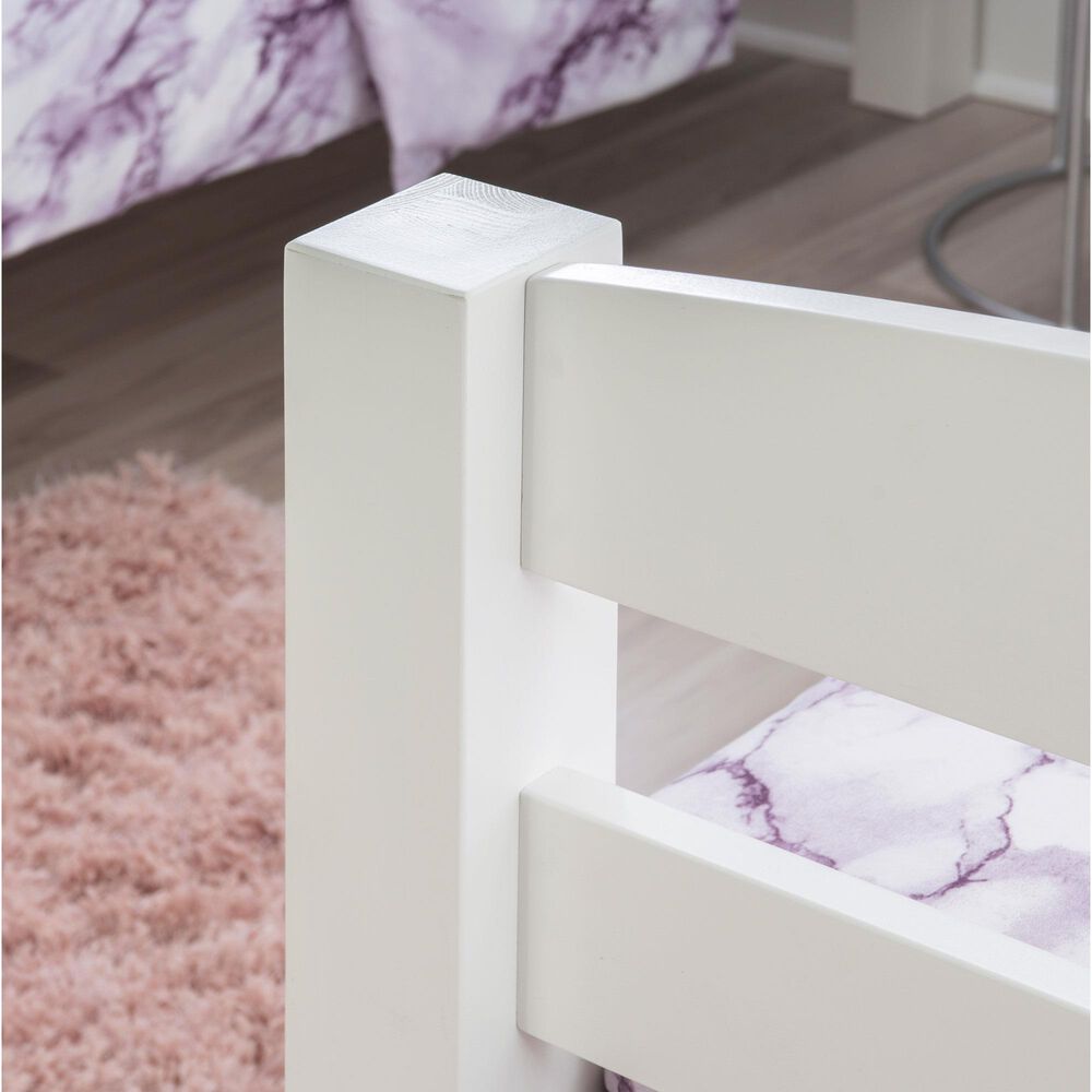 Linon Home Decor Levi Twin Over Twin Bunk Bed in White, , large