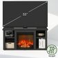 HOMLUX 47" TV Stand with No Heat Electric Fireplace in Americano, , large