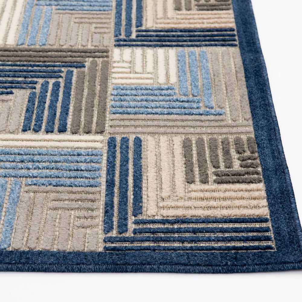Central Oriental Fontana Haldis 2&#39;2&quot; x 7&#39;6&quot; Gray and Blue Runner, , large
