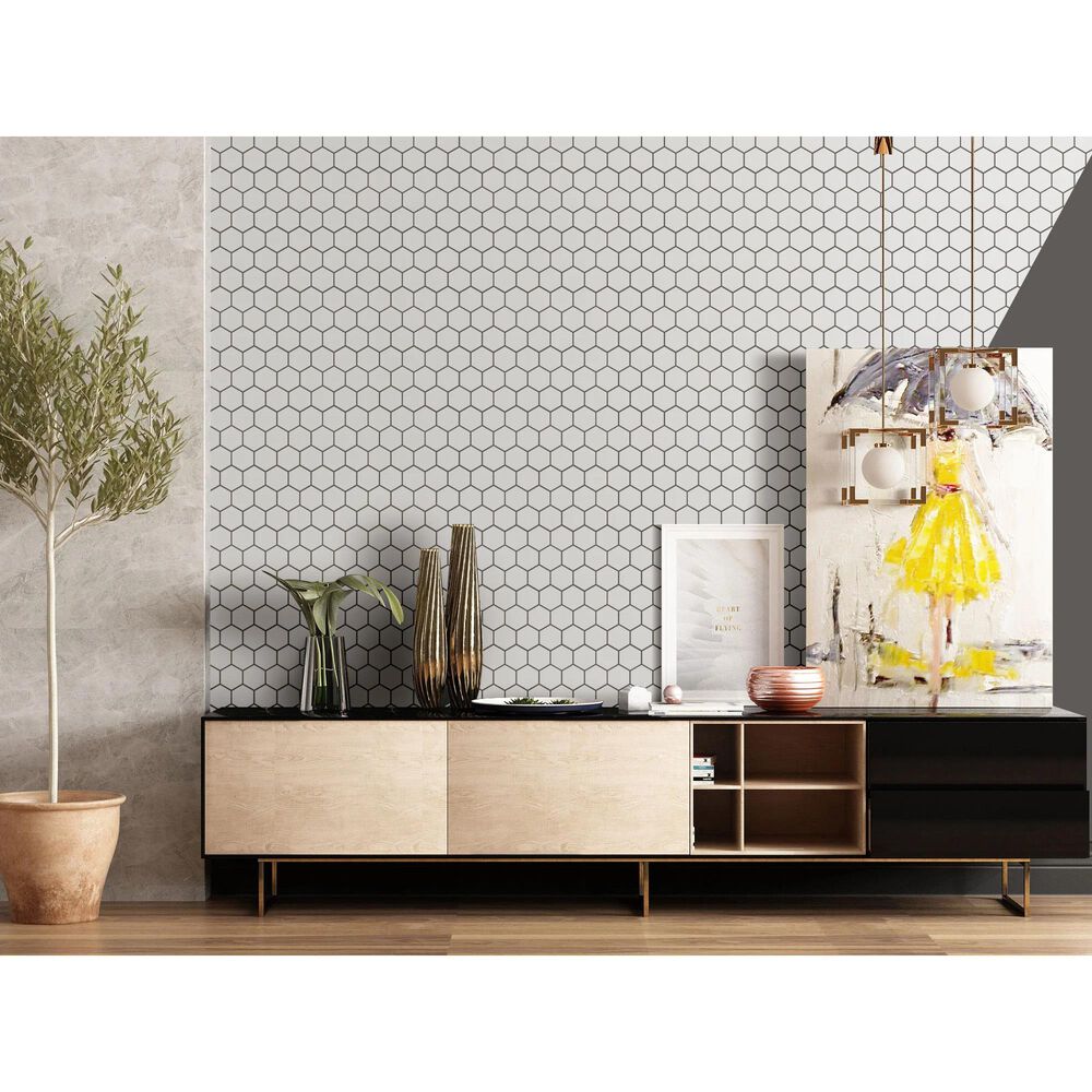 Emser Rezone White 2&quot; x 2&quot; Hexagon on 11&quot; x 13&quot; Porcelain Mosaic Sheet, , large