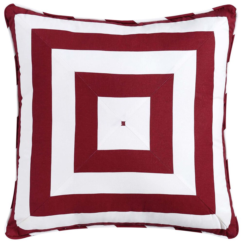Pem America Oceanfront Resort Nautical Charm 18" Decorative Pillow in Red/White, , large