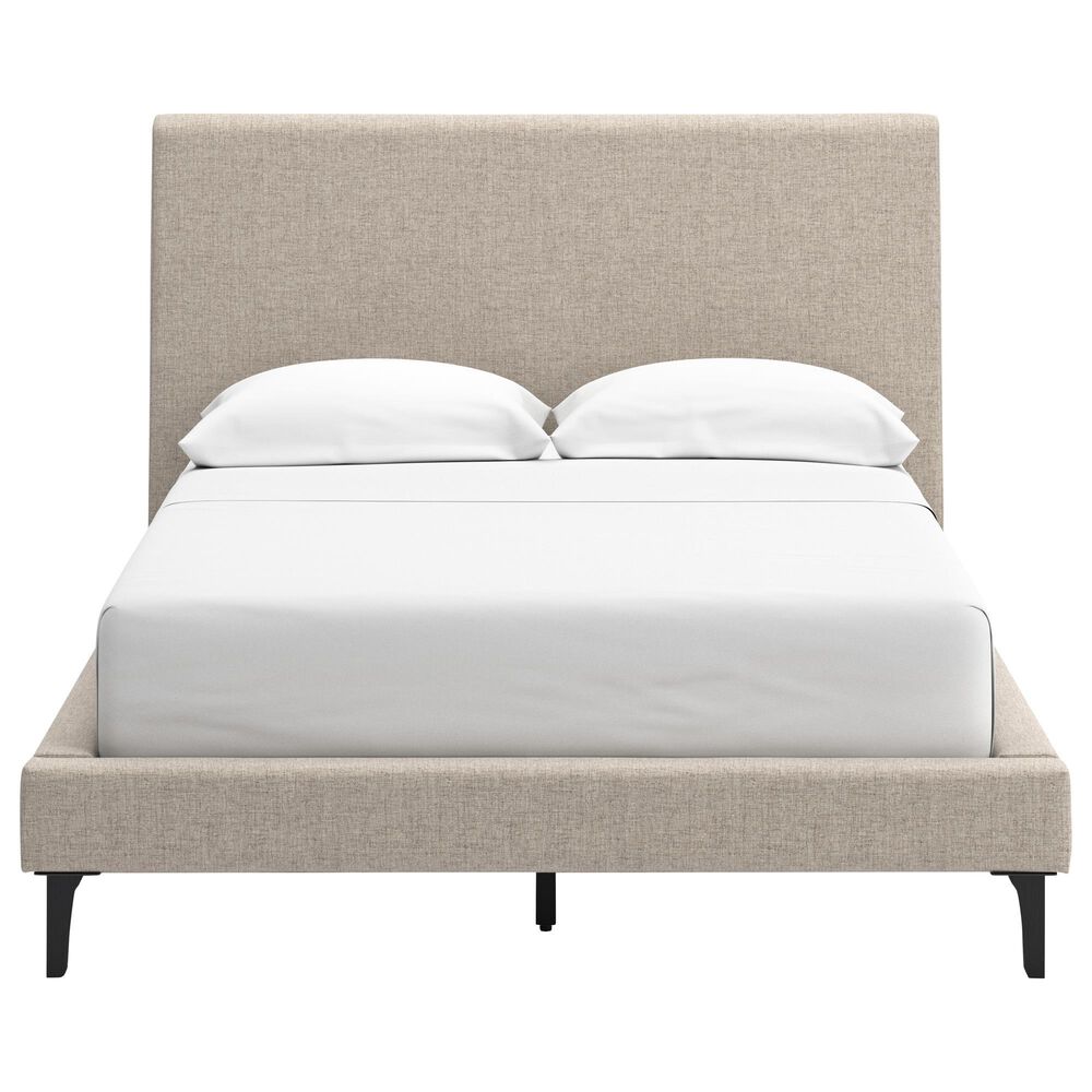 Ashley Cielden Full Upholstered Bed and Nightstand in Tan, , large