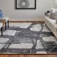 Feizy Coda 8927F 8" x 10" Black and White Area Rug, , large