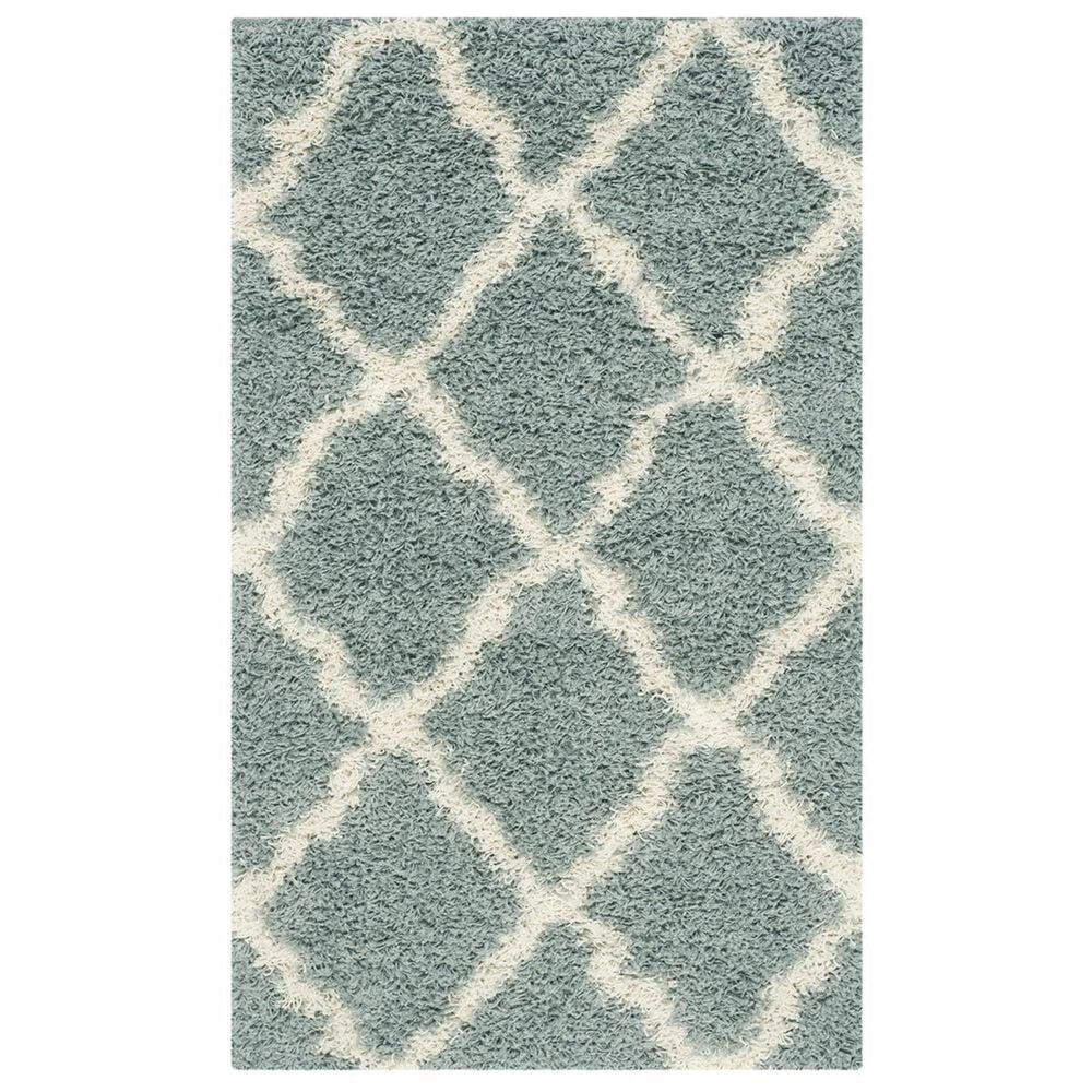 Safavieh Dallas Shag SGD257C-3 3" x 5" Seafoam/Ivory Area Rug, , large