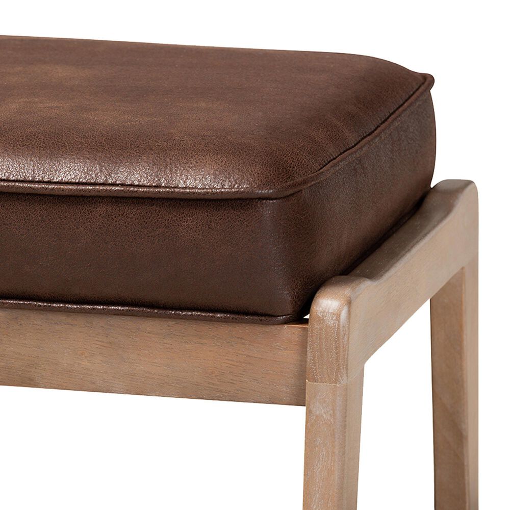 Baxton Studio Sigrid Upholstered Ottoman in Dark Brown, , large