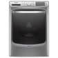 Maytag 5 Cu. Ft. Front Load Washer and 7.3 Cu. Ft. Gas Dryer Laundry Pair with Pedestal in Metallic Slate, , large