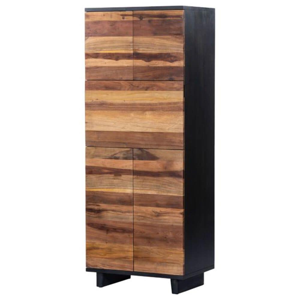 Home Trends & Design Santa Fe 72" Bar Cabinet in Natural and Matte Black, , large