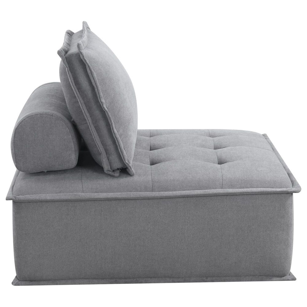 Elements International Paxton 4-Piece Armless Modular Sectional in Charcoal, , large