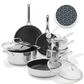 Green Pan Trident Hybrid 10-Piece Nonstick Cookware Set in Stainless Steel, , large