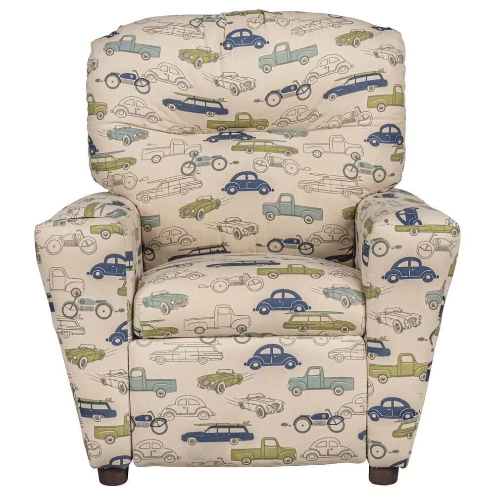 Brazil Furniture Tween Kid&#39;s Recliner in Retro Rides, , large