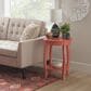 Linon Home Decor Aura Round Side Table in Coral, , large