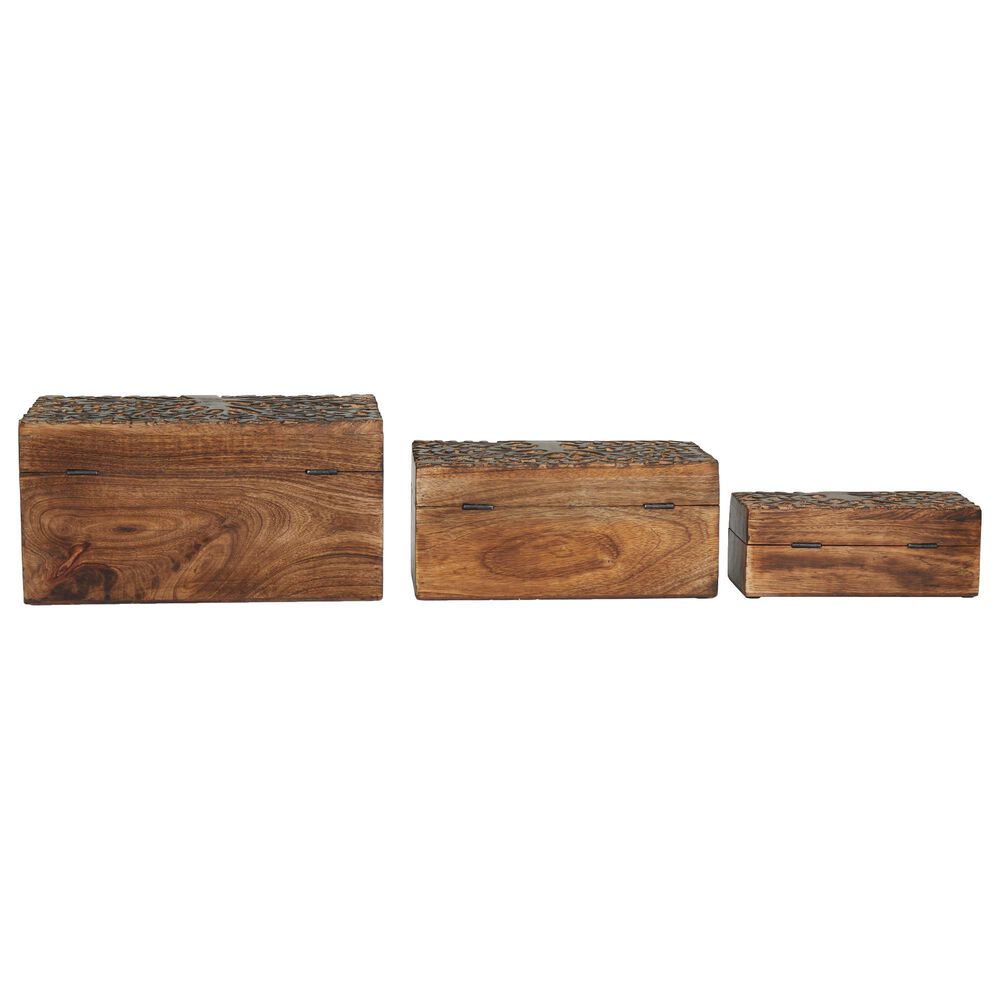 Maple and Jade Rustic Box in Brown &#40;Set of 3&#41;, , large