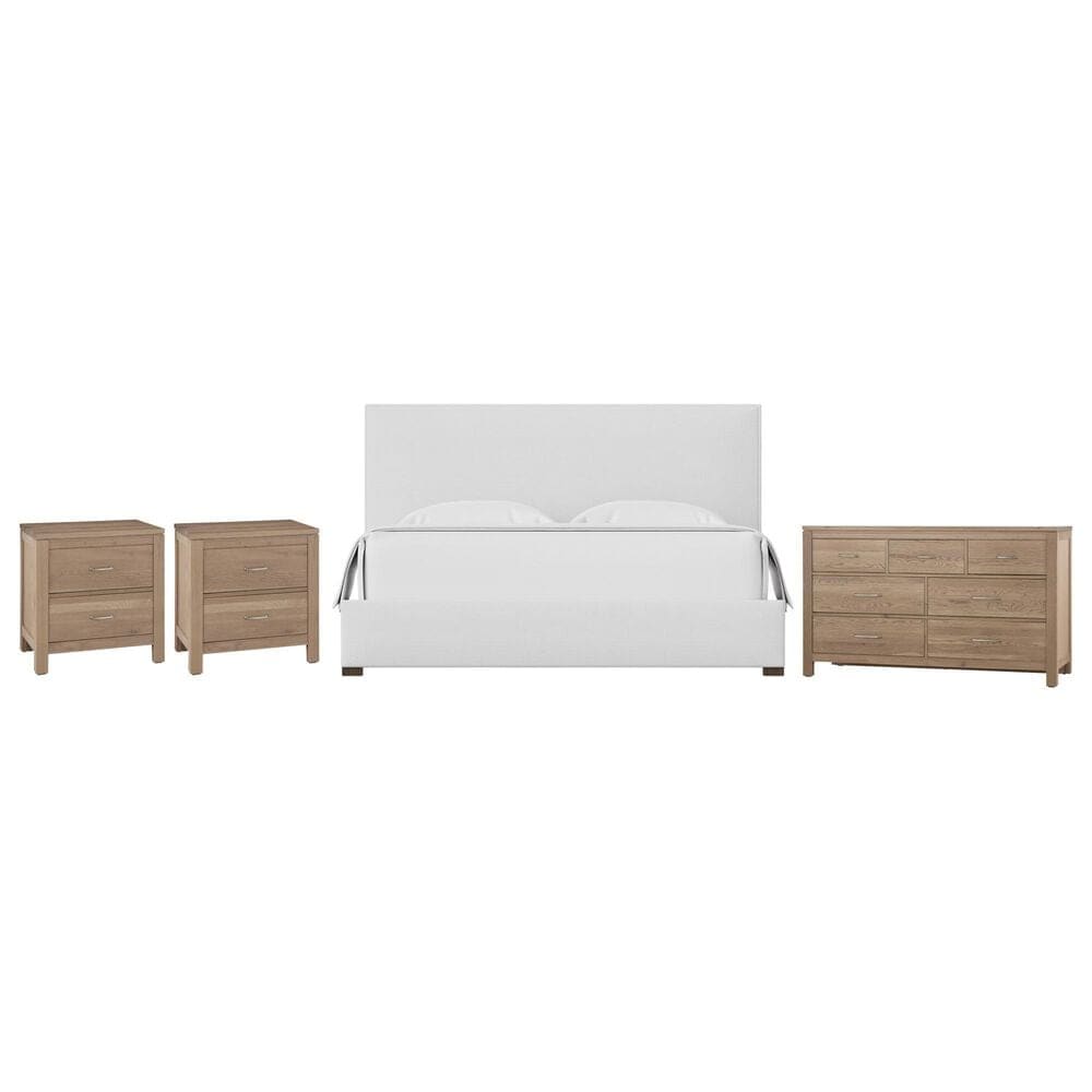 Viceray Collections Choices Amelia, Tide and Timber 4-Piece King Bedroom Set with Two Nightstand in Natural Oak, , large