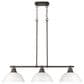 Golden Lighting Duncan 3-Light Pendant with White Shade in Rubbed Bronze, , large