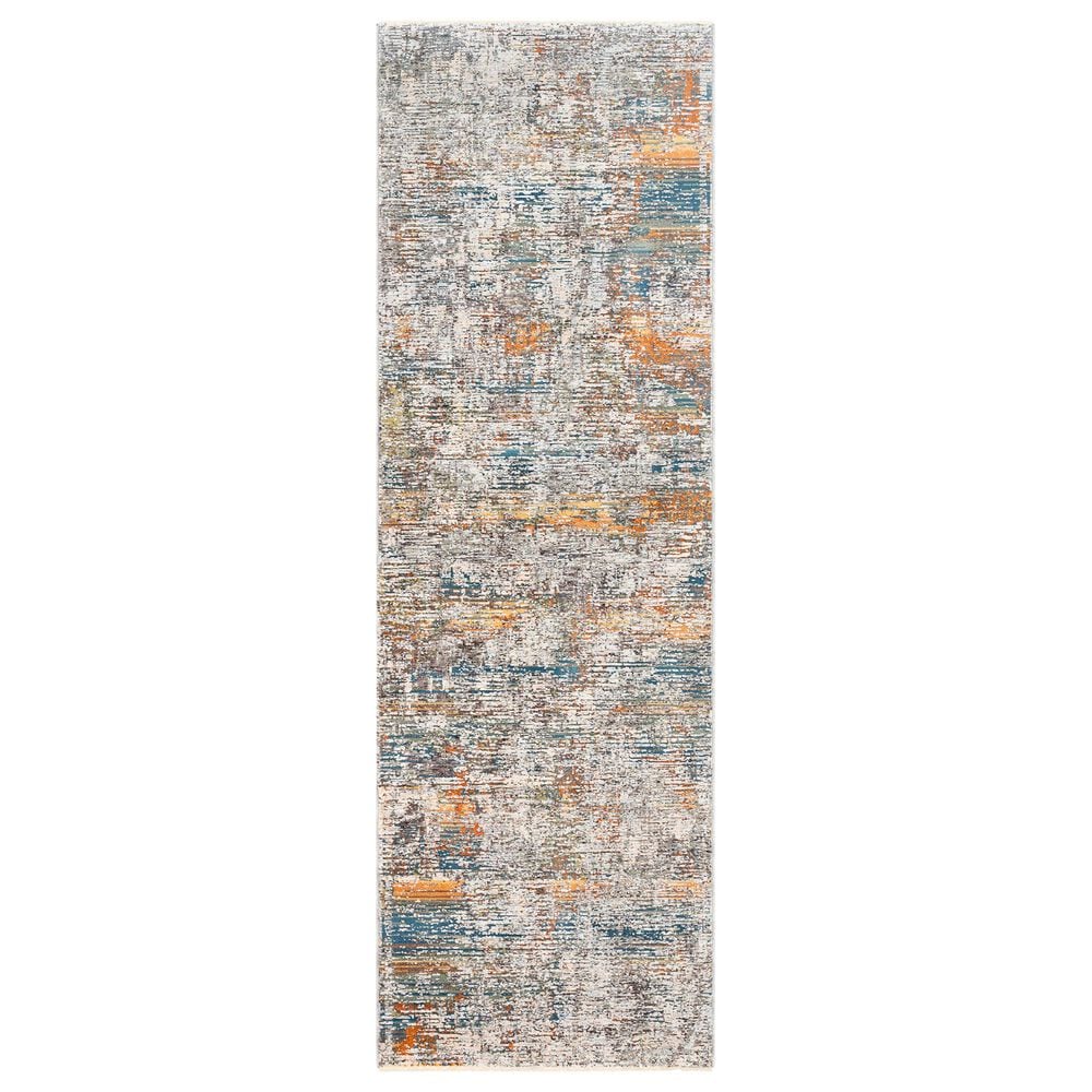 Surya Presidential PDT-2305 3"3" x 10" Blue, Gray and Orange Runner, , large