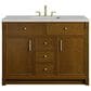 James Martin Bellshire 48" Single Bathroom Vanity in Honey Oak with 3 cm Eternal Jasmine Pearl Silestone Top, Rectangular Sink and FreePower Wireless Charger, , large
