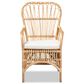 Baxton Studio Aya Rattan Arm Chair in White, , large