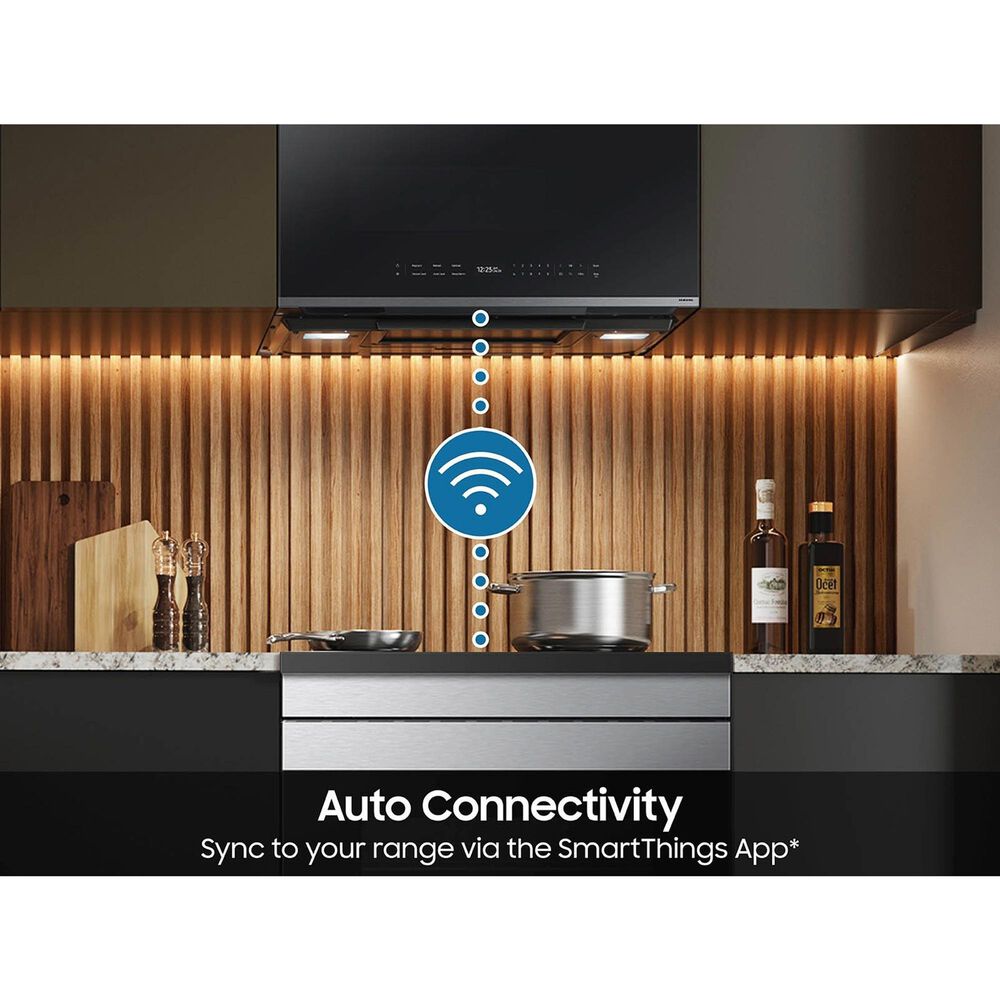 Samsung 2-Piece Kitchen Package with 6 Cu. Ft. Freestanding Gas Range and 2.1 Cu. Ft. Bespoke Fingerprint Resistant Over-the-Range Microwave in Stainless Steel, , large