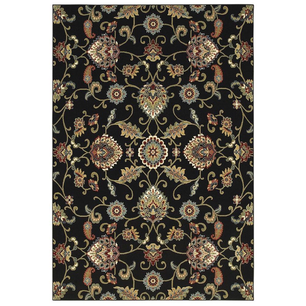 Oriental Weavers Kashan 9946K 7"10" x 10"10" Black Area Rug, , large