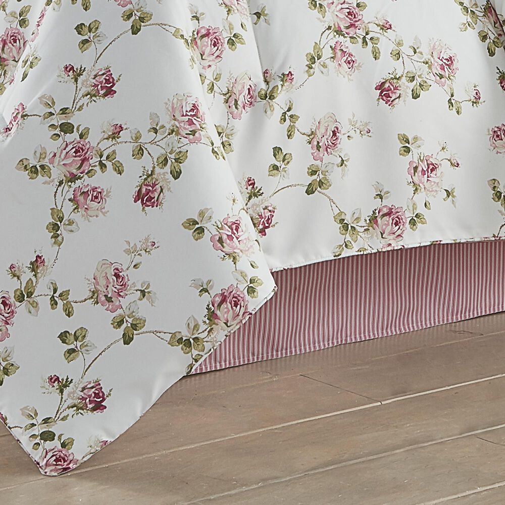Royal Court Rosemary 4-Piece Full Comforter Set in Rose and White, , large