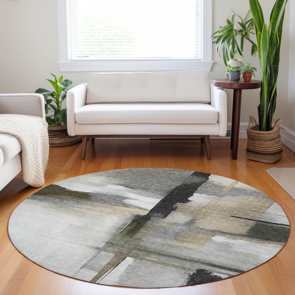 Dalyn Rug Company Ravenna RN9 8&#39; Round Gray Area Rug, , large