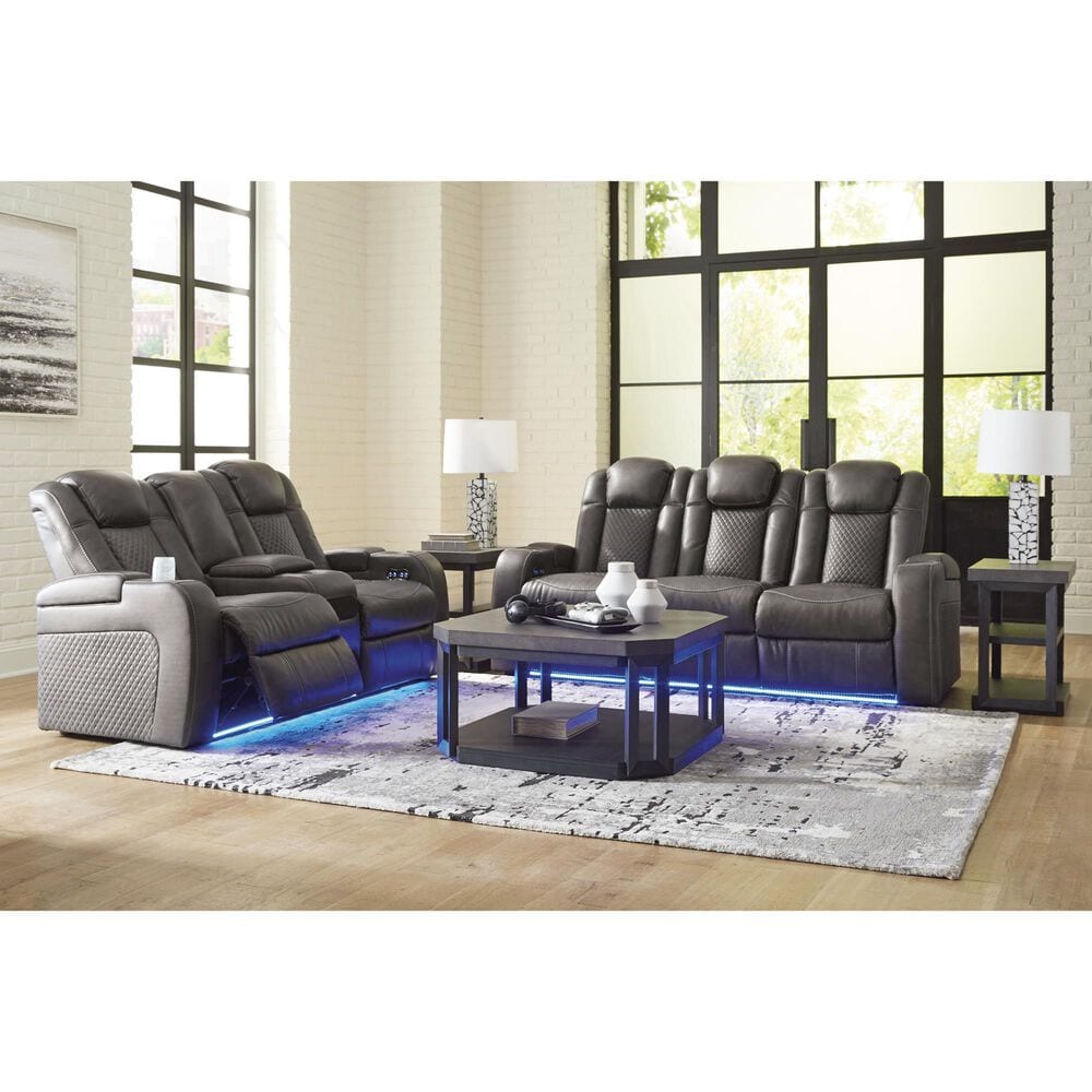 Ashley Fyne-Dyme 2-Piece Power Reclining Living Room Set in Shadow, , large