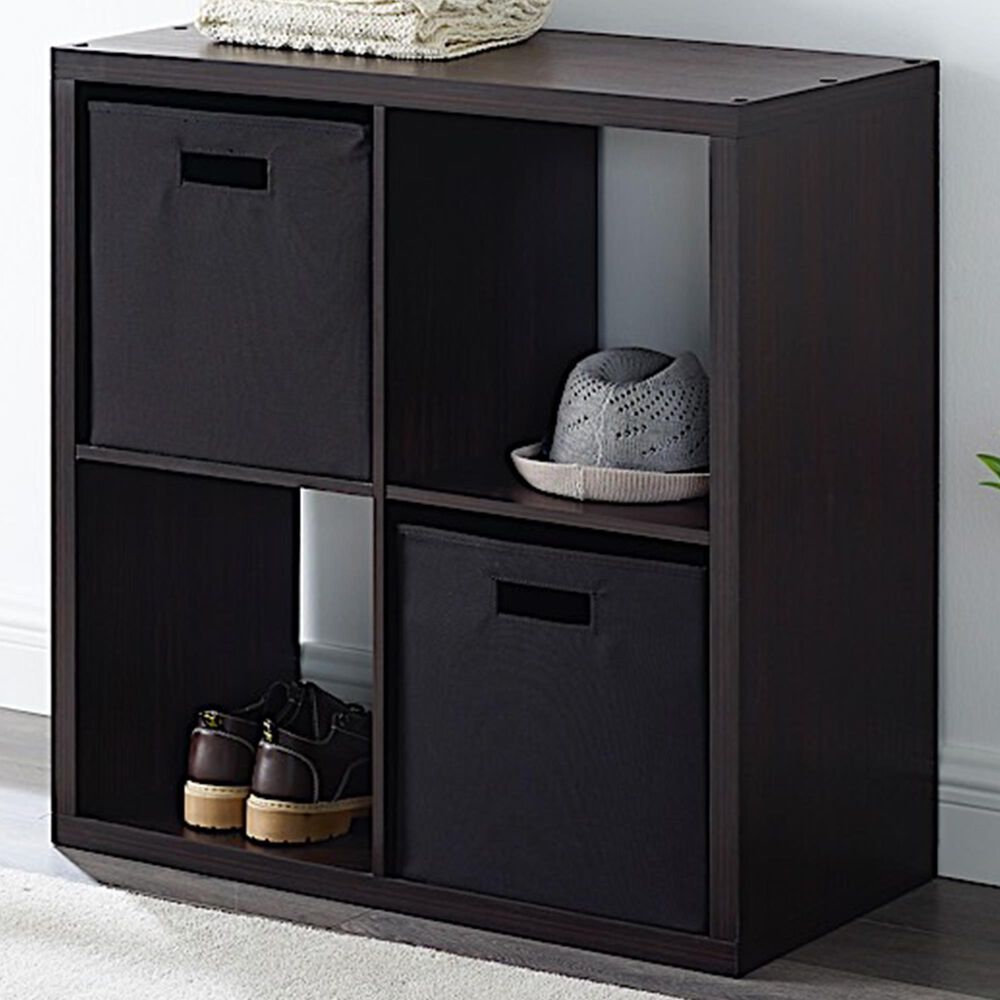 Linden Boulevard Goven 4-Cubby Storage Cabinet in Espresso, , large