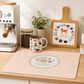 Pavilion 7.5" Cats and Coffee Tile Trivet in White, , large