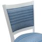 Linon Home Decor Lainey Side Chair with Blue Stripe Cushion in White (Set of 2), , large