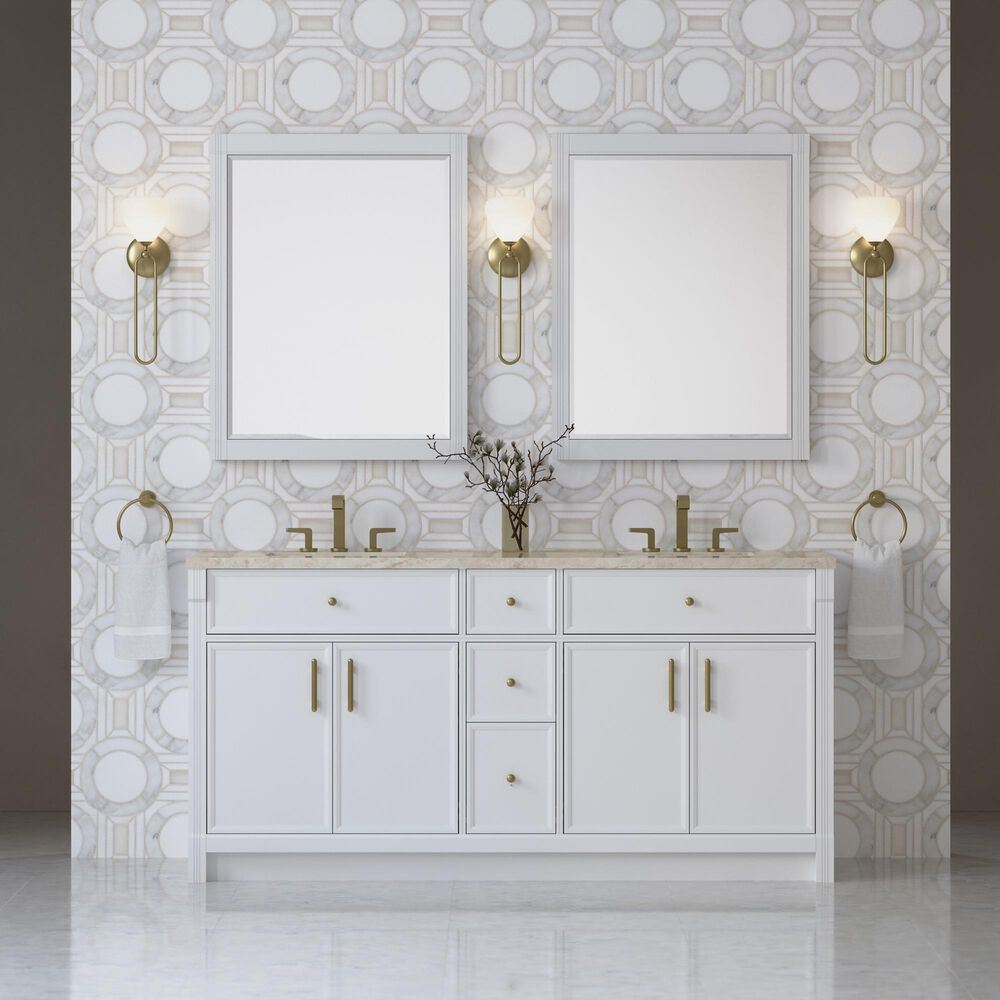 James Martin Bellshire 72" Double Bathroom Vanity in Bright White with 3 cm Tajnar Eclos Top, Rectangular Sinks and FreePower Wireless Charger, , large