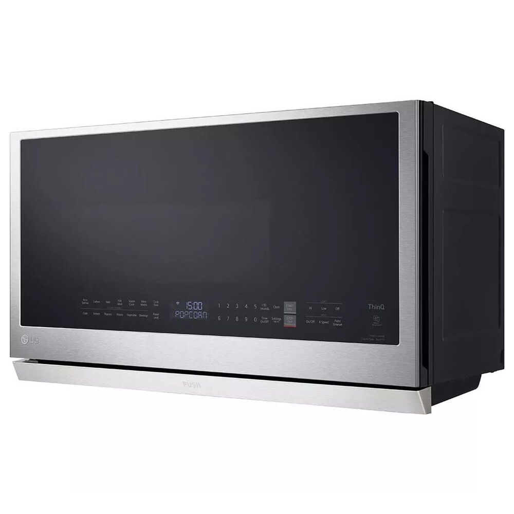 LG 2-Piece Kitchen Package with 7.3 Cu. Ft. Smart Slide-In Double Oven Electric Range and 2.1 Cu. Ft. Smart Over-the-Range Microwave in Printproof Stainless Steel, , large