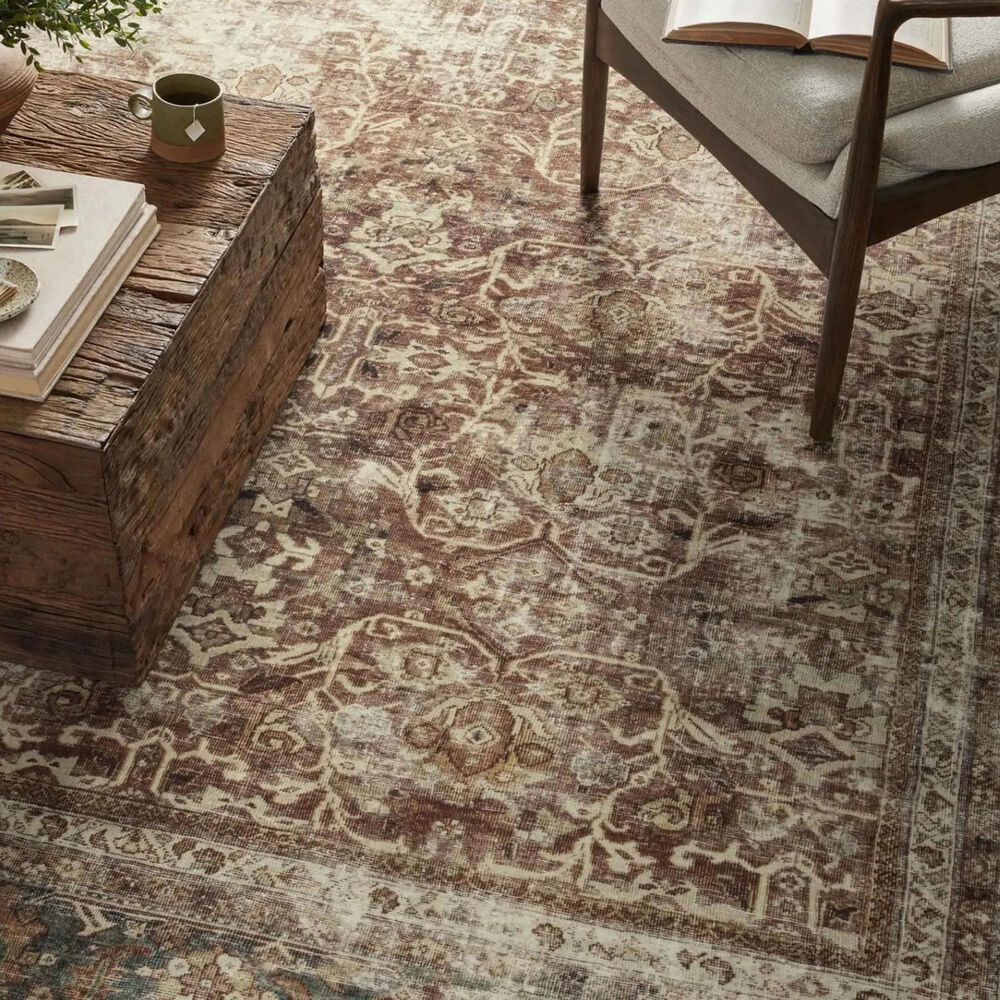 Magnolia Home Sinclair 5&#39; x 7&#39; Rust and Lagoon Area Rug, , large