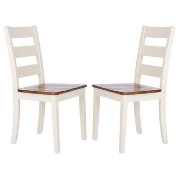 Safavieh Silio Dining Chair in White and Natural (Set of 2), , large