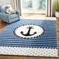 Safavieh Carousel Nautical 8" x 10" Navy and Ivory Kids Area Rug, , large