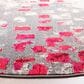 Safavieh Madison MAD425R 5" Round Grey and Red Area Rug, , large