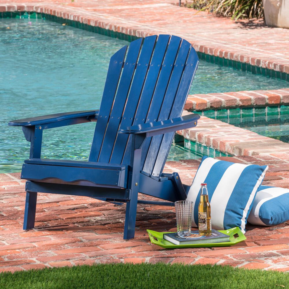 Hearth and Haven Malibu Outdoor Folding Adirondack Chair in Blue, , large