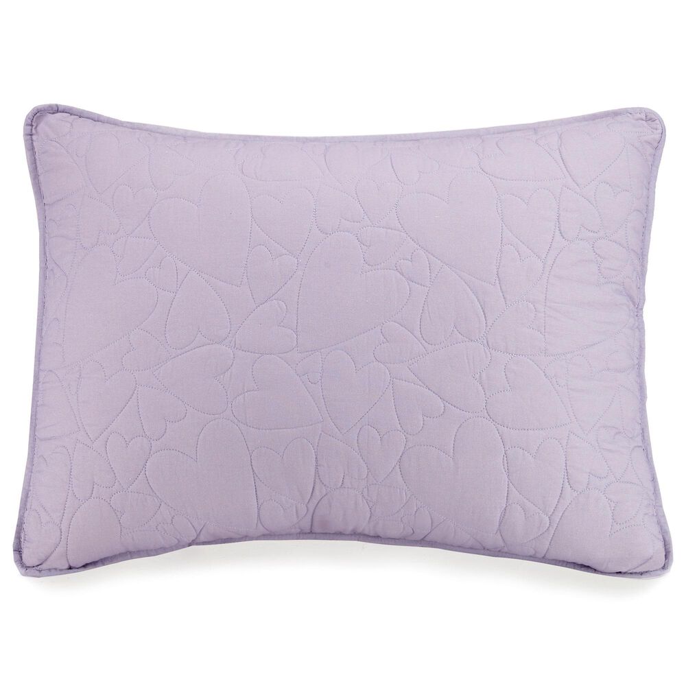 Peking Handicraft Heart 5-Piece Full/Queen Quilt Set in Lavender, , large