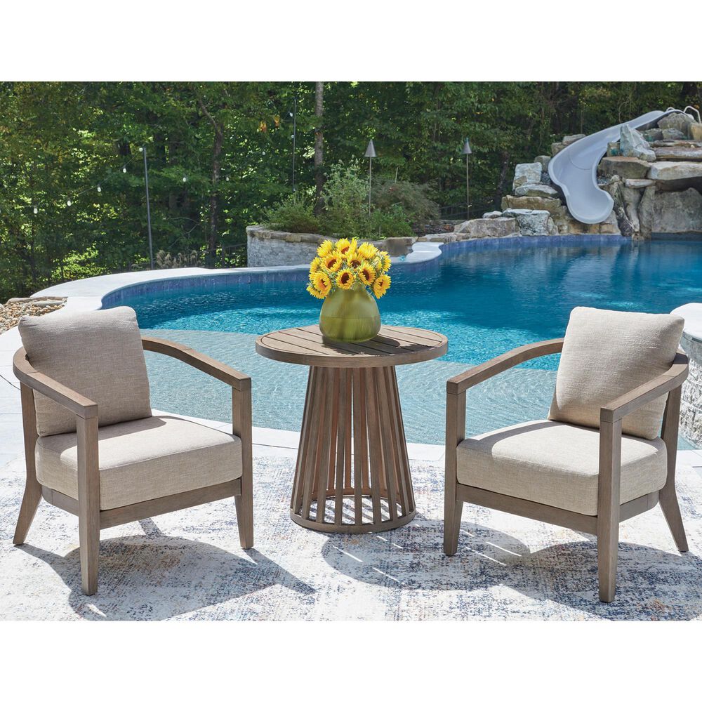 Ashley Joy Lagoon 3-Piece Outdoor Bistro Set in Beige, , large