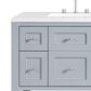James Martin Vanities Breckenridge 72" Double Bathroom Vanity in Serenity Blue with 3 cm White Zeus Quartz Top and Rectangular Sinks, , large