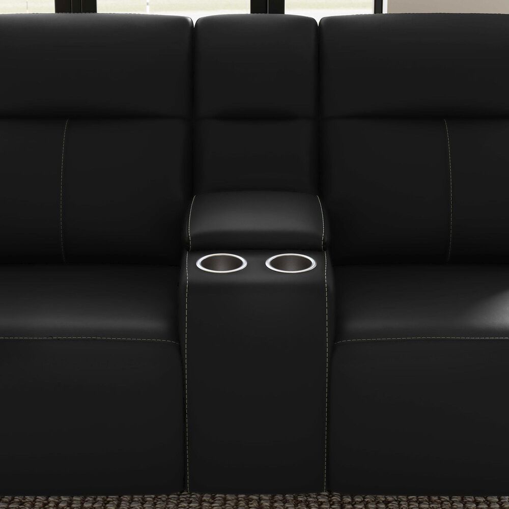 Flexsteel Latitudes Power Reclining Loveseat with Console and Power Headrest in Coal, , large