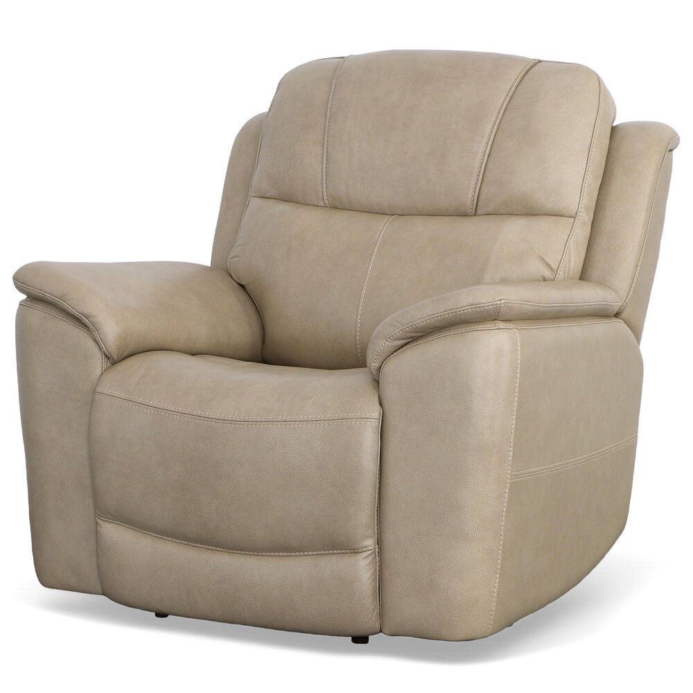 Flexsteel Crew 2-Piece Leather Power Reclining Living Room Set in Pebble, , large