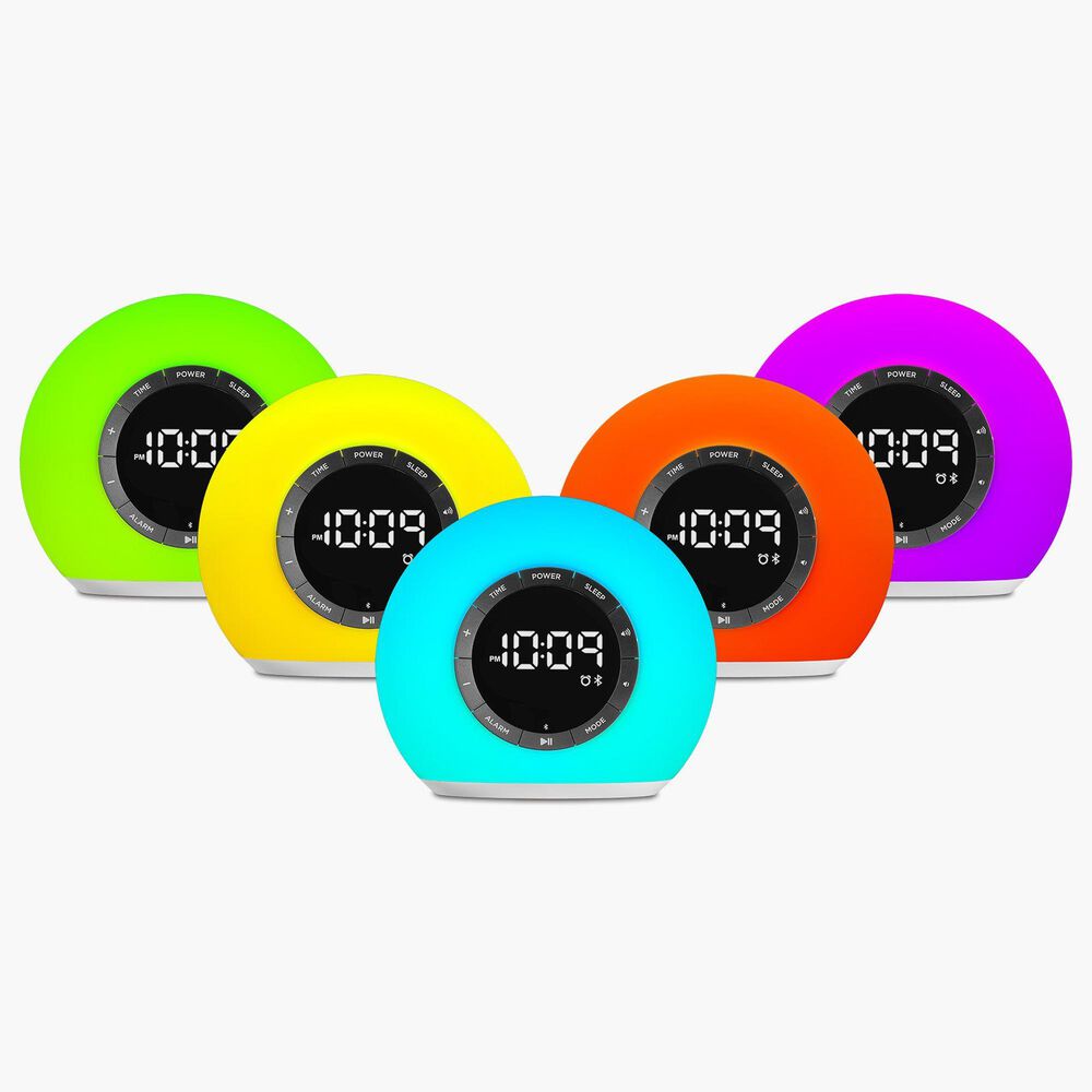 iHome Sunrise Alarm Clock Radio with Bluetooth Speaker in White, , large