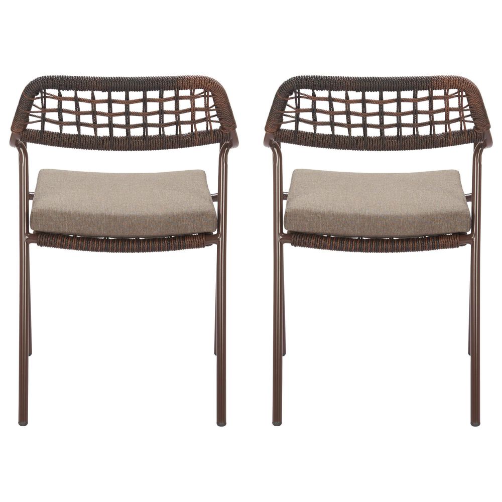 Zuo Modern Rio Outdoor Dining Chair in Brown (Set of 2), , large