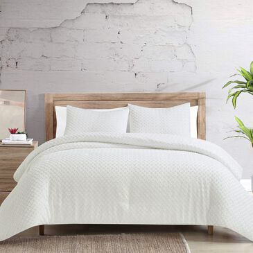 Jiangsu Royal Home Modern Clipped Full/Queen Comforter Set in White, , large